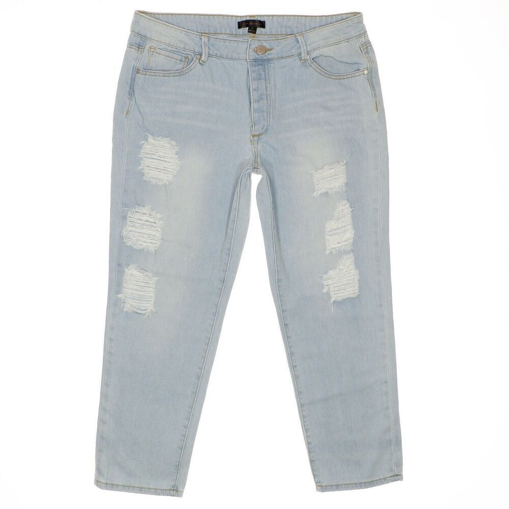Fire Los Angeles Girlfriend Jeans Size 31 Womens Button Fly Distressed 34 x 25.5